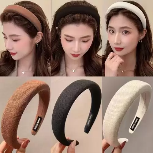 طوق شعر عريض مبطن كلاسيكي