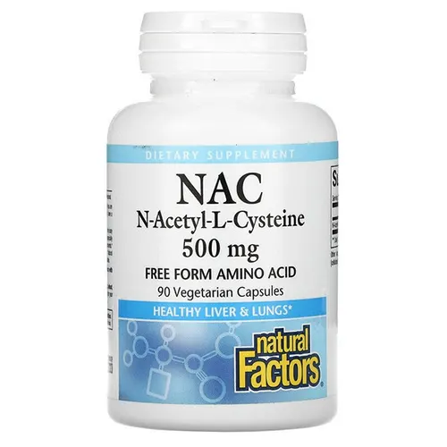 ناتورال فاكتورز‏ ن أسيتيل ل سيستين (NAC) 500 مل جرام 90 كبسولة نباتية