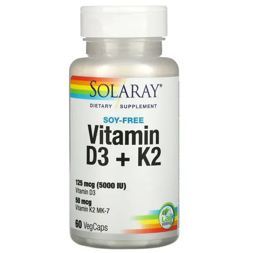 سولاري فيتامين د3 وك2 خالى من الصويا 60 كبسولة نباتية