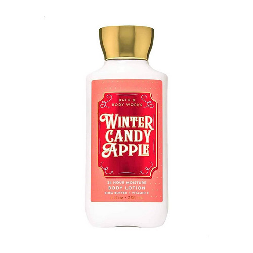 لوشن الجسم Winter Candy Apple المرطب لمدة 24 ساعة بزبدة الشيا وفيتامين E من باث اند بودي وركس 236 مل