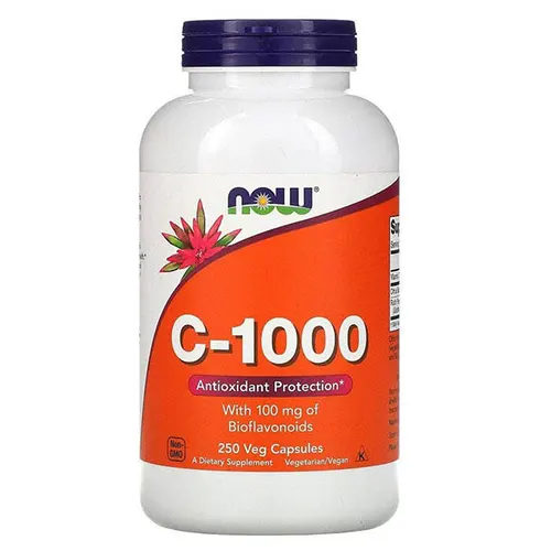 كبسولات ناو فودز سي 1000 يحتوي علي 100 مليجرام من الفلافونويدات الحيوية 250 كبسولة نباتية
