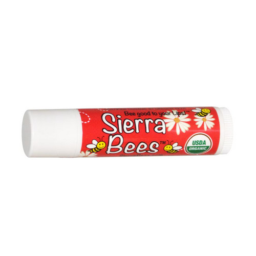 Sierra Bees مرطب للشفاه الرمان العضوي وشمع العسل مع فيتامين E بحجم 4.25 جرام