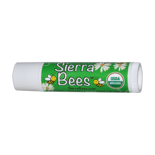 Sierra Bees بلسم الشفاه، تامانو عضوي من الشاي وشمع العسل مع فيتامين E بحجم 4.25 جرام