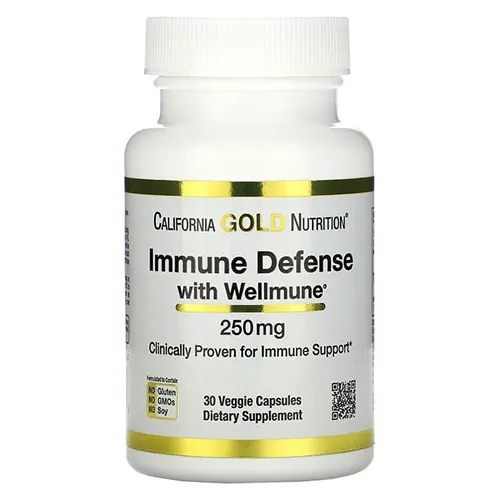 California Gold Nutrition, Immune Defense with Wellmune,
Beta Glucan, 250 mg , 30 Veggie Capsules