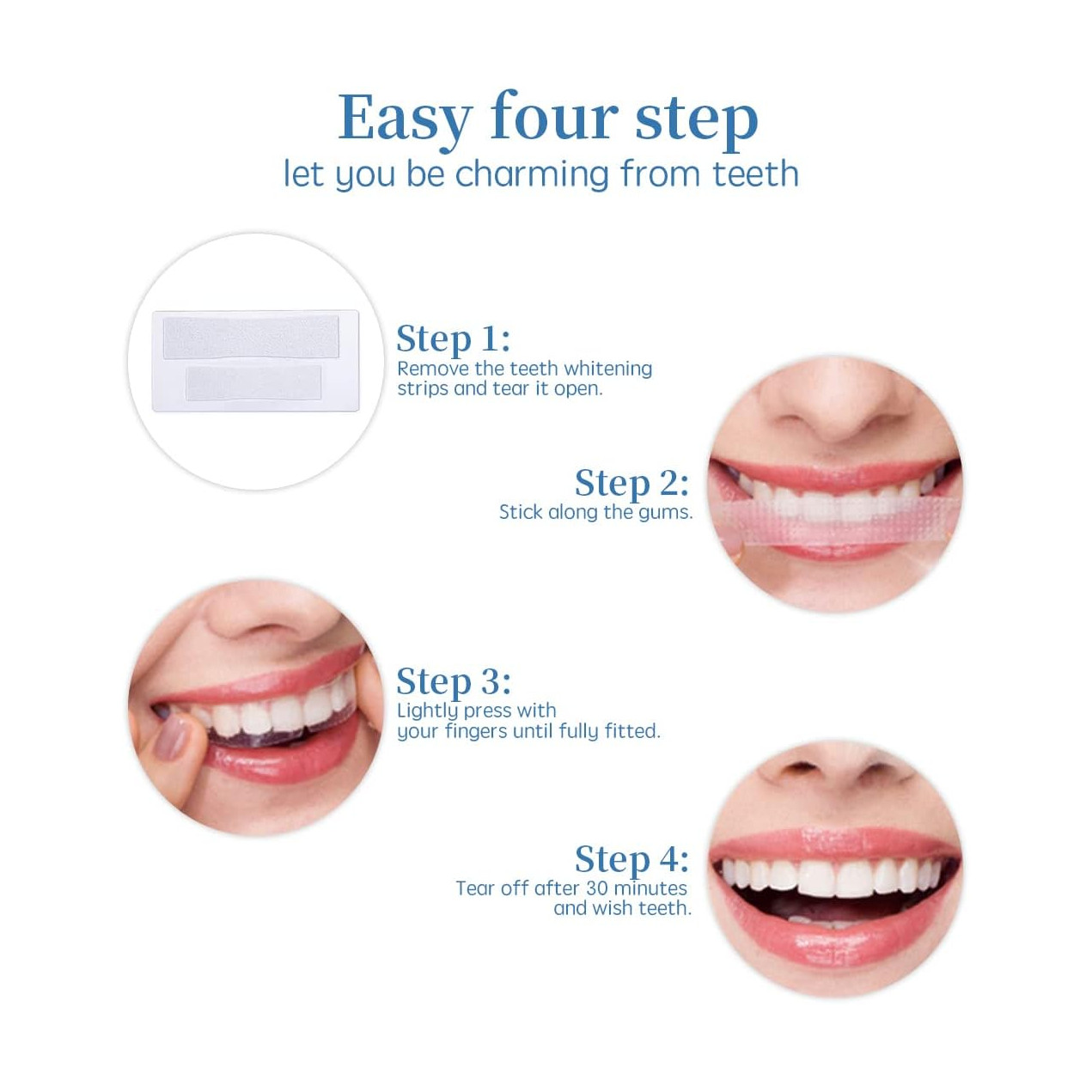 شرائط تبييض وتنظيف الاسنان 5D White الاحترافية لأسنان ناصعة البياض 7 اكياس بعدد 14 قطعة