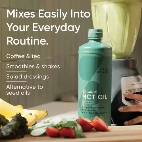 سبورتس ريسورش زيت MCT عضوي من جوز الهند – طاقة فورية للدماغ والجسم 946 مل