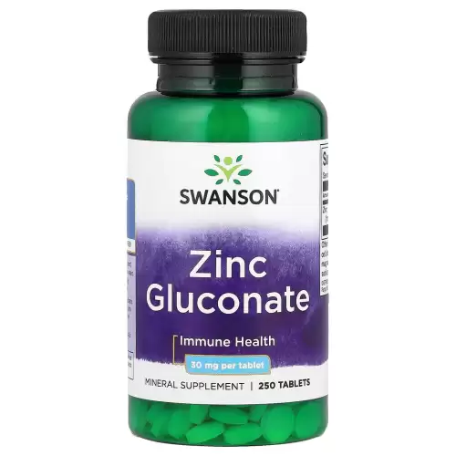 Swanson Vitamins, زنك جلوكونات ، 30 ملجم ، 250 قرصًا