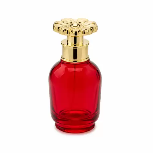 زجاجة عطر غطاء ورده 50 مل قابلة لإعادة التعبئة (كبس)