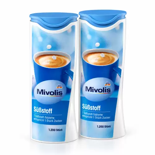 Mivolis Offer of two pieces of German diet sugar Mivols DM sweetener tablets, 1200 pieces