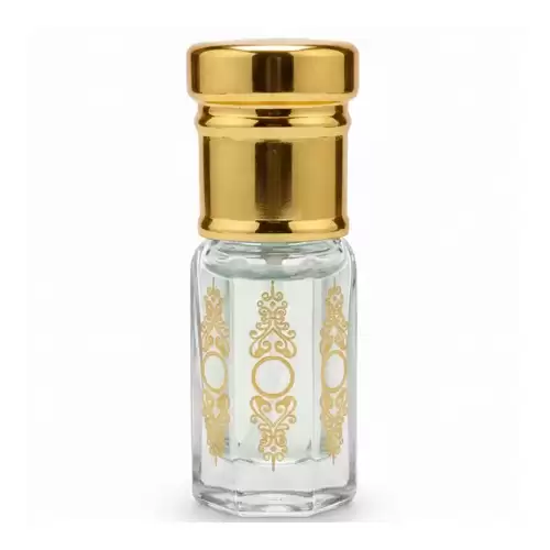 زجاجة 1/4 توله فارغه قابله لاعاده التعبئه شفافه بغطاء ذهبى مِروَدْ بلاستيك