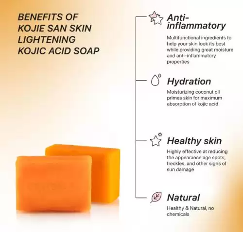 كوجي سان صابون تفتيح البشرة بحمض الكوجيك – 3 قطع × 65 جرام