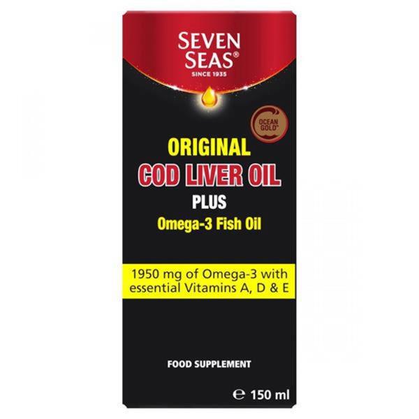 Seven Seas Cod Liver Oil Liquid 150ML سيفن سيز شراب لدعم القدرات الذهنية لطفلك