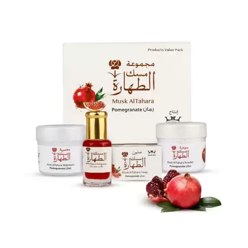 مجموعة مسك الطهارة برائحة الرمان 4 قطع من حامل المسك
