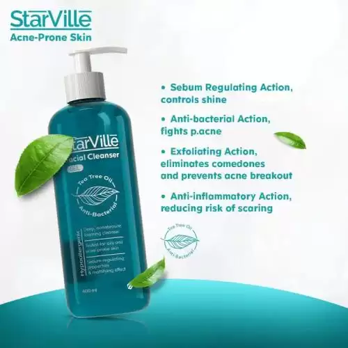 جل غسول الوجه ستارفيل للبشرة الدهنية بخلاصة الشاي الأخضر – 400 مل