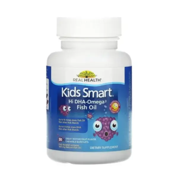 Bioglan Kids Smart Omega 3 Fish Oil, 30 Chewable Burstlets مكمل زيت السمك الذكي للأطفال