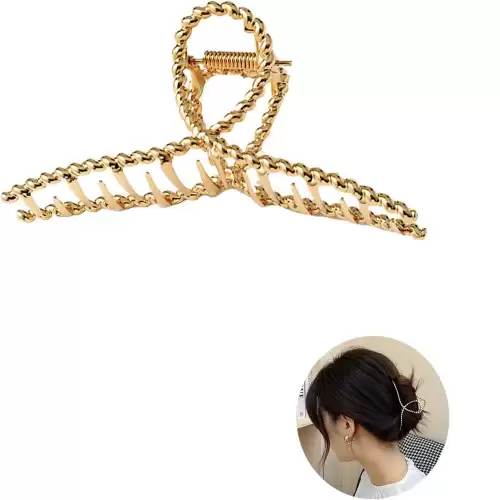مشبك شعر ذهبي معدني رائع 