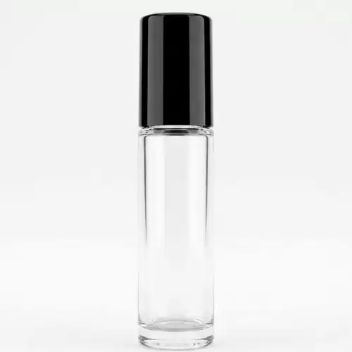 زجاجة عطر بلية شفافة 2.5 مل قابلة لإعادة التعبئة بغطاء ألوان