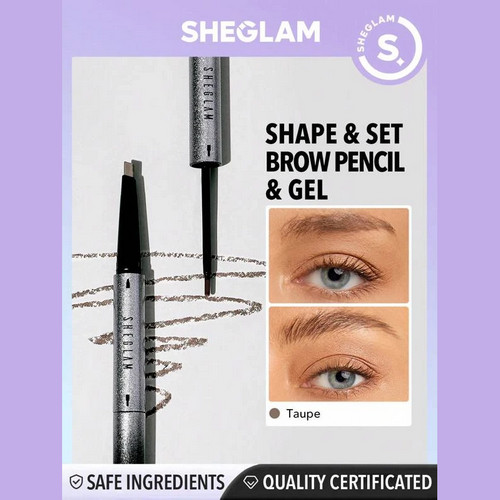 SHEGLAM طقم جل مزدوج مع قلم حواجب وتشكيل - Taupe