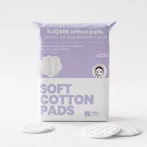 قطن العناية بالبشرة فائق النعومة من سكوير - قطن طبيعي 100% (عبوة اقتصادية من 225 قطعة)
