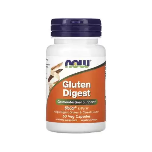 ناو فودز مكمل هضم الجلوتين 60 كبسولة لدعم صحة الجهاز الهضمي