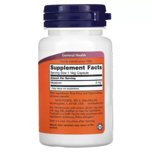ناو فودز ميلاتونين 3 مليجرام 60 كبسولة نباتية