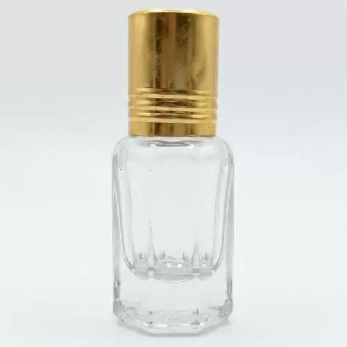 زجاجة 1/2 توله فارغه قابله لاعاده التعبئه شفافه بغطاء ذهبى (بليه)