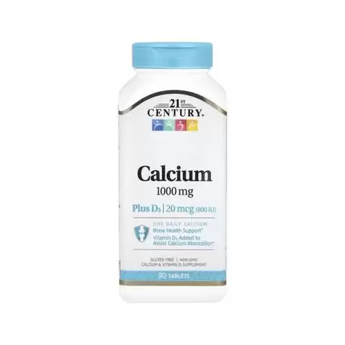 كالسيوم معزز بفيتامين د3، 1,000 ملجم، 90 قرص من 21 سينتري‏