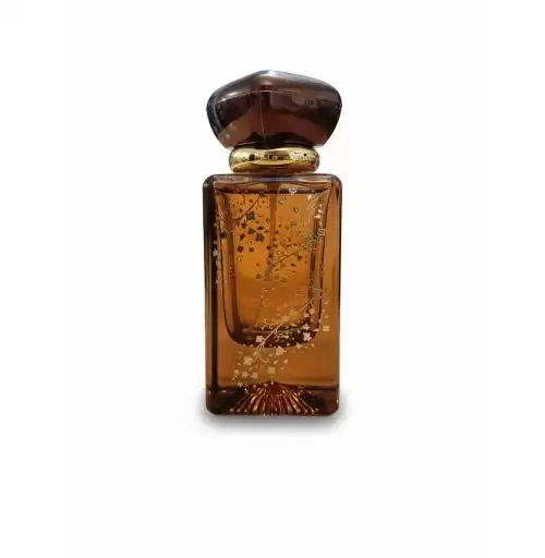 زجاجه عطر فارغه قابله لاعاده التعبئه لون بنى مزغرف ذهبى - حجم 30 مل