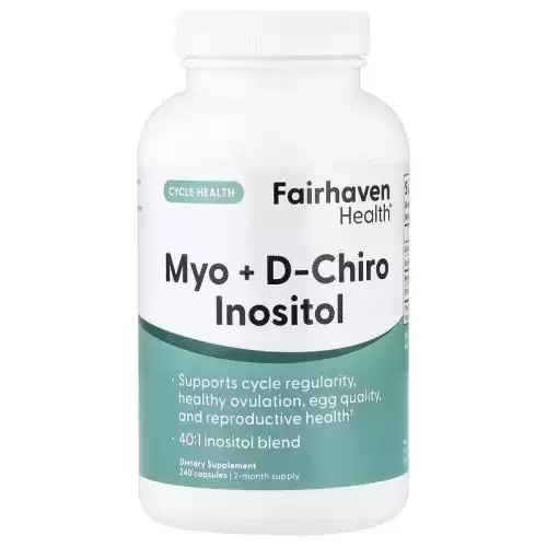 ميو + دي-كايرو إينوزيتول من فيرهافن هيلث – دعم الخصوبة وانتظام الدورة الشهرية – 240 كبسولة