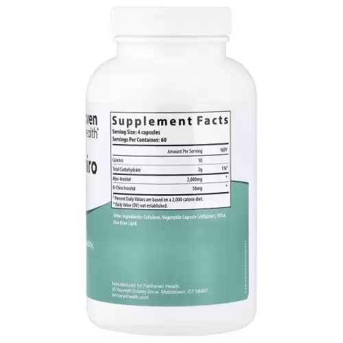 ميو + دي-كايرو إينوزيتول من فيرهافن هيلث – دعم الخصوبة وانتظام الدورة الشهرية – 240 كبسولة