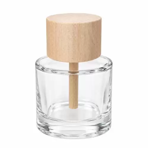 Clear Glass Reed Diffuser with Wooden Cap