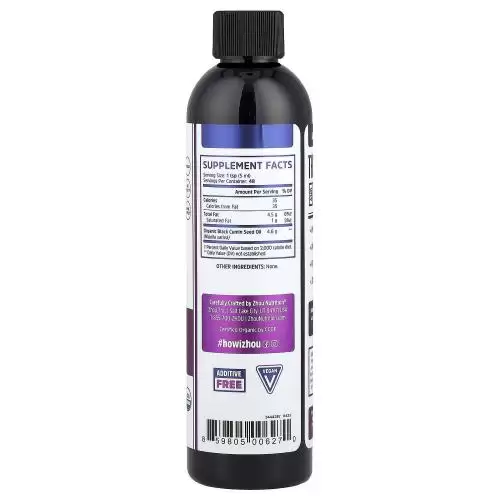 زيت الحبة السوداء العضوي من شركة Zhou Nutrition، معصور على البارد، 8 أونصة سائلة (240 مل)