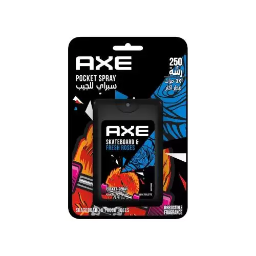 Axe بيرفيوم سبراي ومزيل عرق للجيب برائحة لوح التزلج والورود الطازجة حجم 17 مل