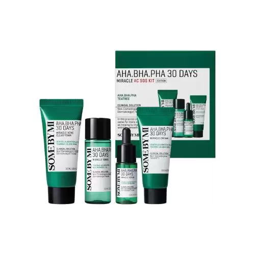 سوم باي مي مجموعة AHA BHA PHA 30 Days Miracle AC SOS KIT تونر + سيروم + كريم + رغوة - إجمالي 90 مل