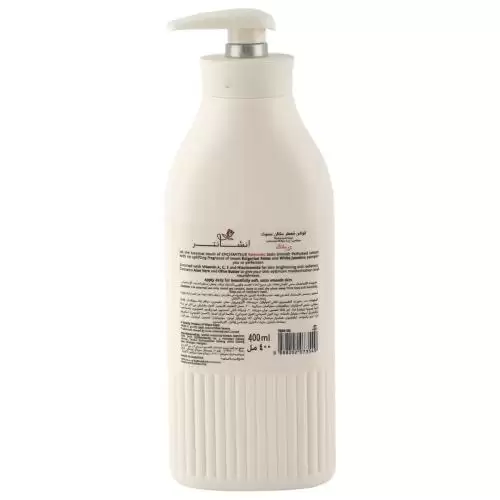 لوشن الجسم المعطر ساتان سموث رومانتيك برائحة الورد والفل بخلاصة فيتامينات A وC وE ونياسيناميد من إنشانتور – 400 مل