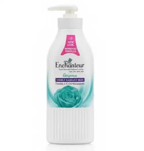 لوشن الجسم المعطر ساتان سموث غورجيوس بخلاصة فيتامينات A وC وE ونياسيناميد من إنشانتر – 400 مل