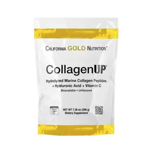 كاليفورنيا جولد نيوتريشن‏ CollagenUP ببتيدات الكولاجين البحري المتحللة مع حمض الهيالورونيك وفيتامين C ، خالٍ من النكهات 206 جرام