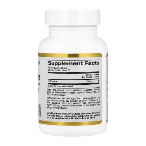 كاليفورنيا غولد نيوتريشن‏, ل-ثيانين ، يحتوي على AlphaWave®‎،‏ 200 ملجم، 60 كبسولة نباتية