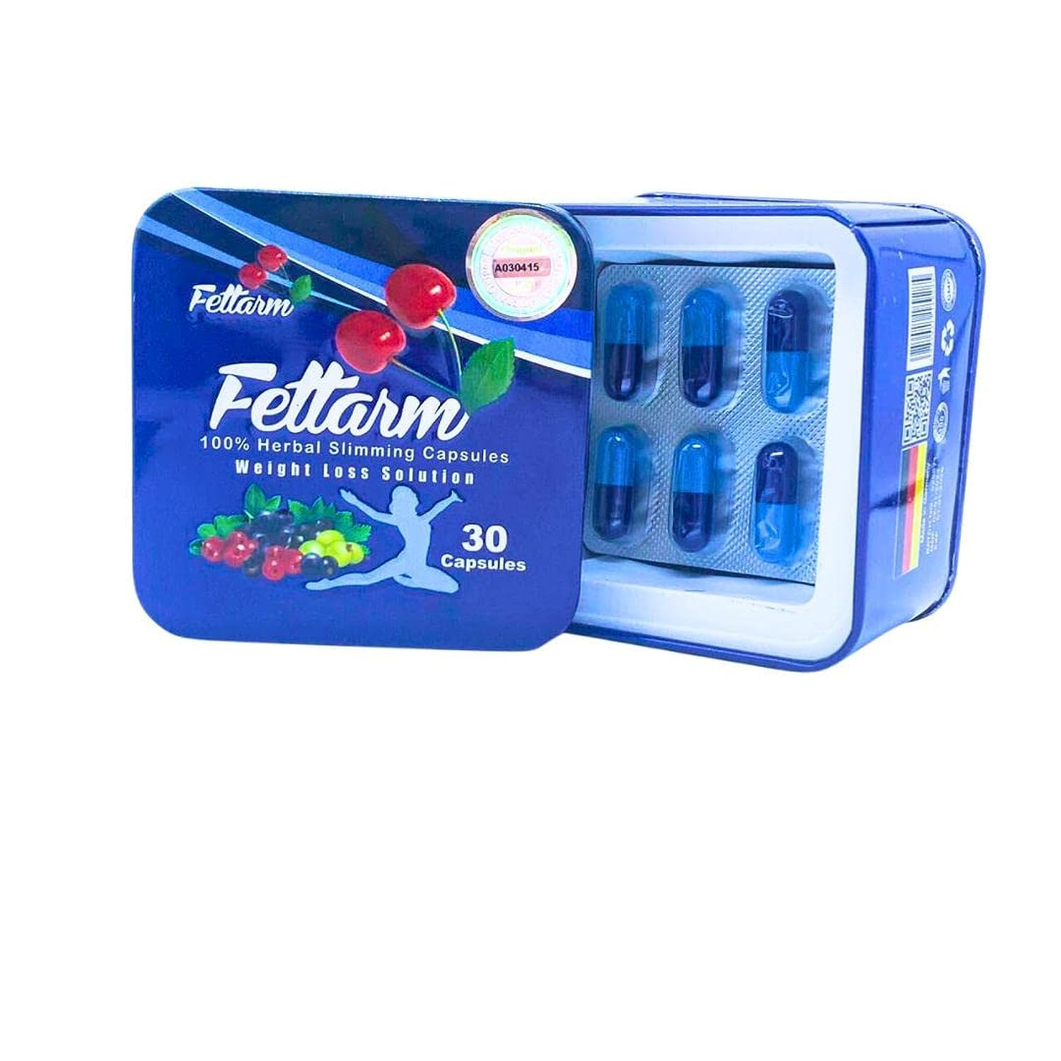  Fettarm Blue 30 Capsules كبسولات للتخسيس وحرق الدهون فيتارم أزرق