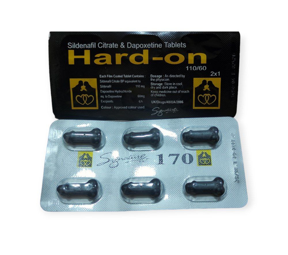 Hard-on Sildenafil Citrate & Dapoxetine 6 Tabletsهارد اون هندي 170 دواء فياجرا لعلاج ضعف الإنتصاب للرجال وللصحة الجنسية