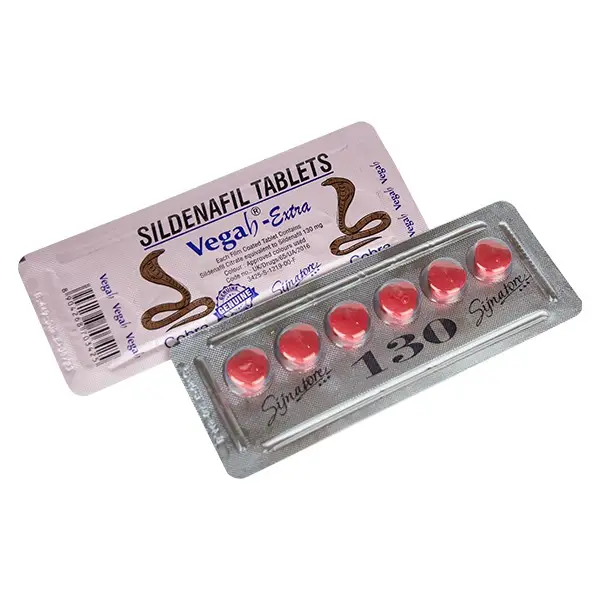 Cobra Vega Extra Sildenafil 130mg 6Tablets كبرا حمراء لعلاج ضعف الانتصاب