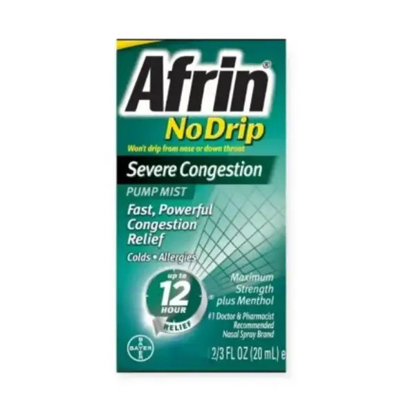 Afrin 20 ml  NoDrip 20 ml بخاخ لعلاج احتقان الانف الجاف