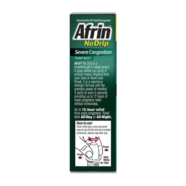 Afrin 20 ml  NoDrip 20 ml بخاخ لعلاج احتقان الانف الجاف