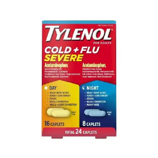 Tylenol cold & flu severe day & night, 24 caplets العلاج الأمثل لحالات البرد والأنفلونزا