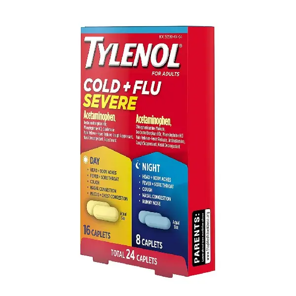 Tylenol cold & flu severe day & night, 24 caplets العلاج الأمثل لحالات البرد والأنفلونزا