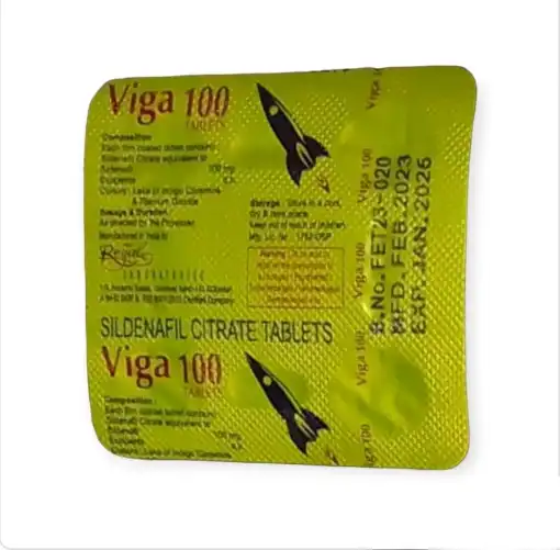 Viga Silddenafil Citrate 100 mg 4 Tablets فيجا صاروخ هندي شريط الاصلي