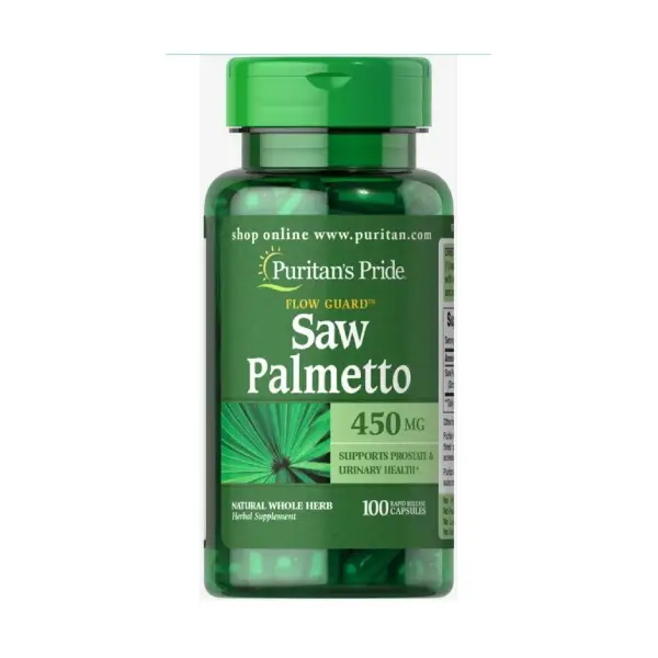  Puritan`s Pride Saw Palmetto 450 Mg 100 Capsules ساو بالميتو للحفاظ علي صحة البروستاتا