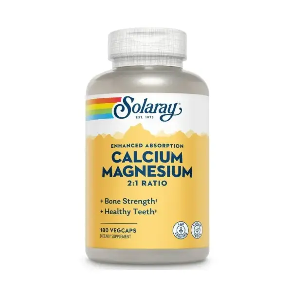 Solaray CALCIUM MAGNESIUM 180 Veg Capsules