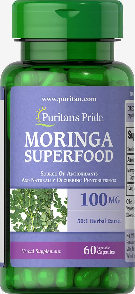 Puritan’s Pride Moringa 100 mg-60 Vegi Caps مكمل كبسولات المورينجا