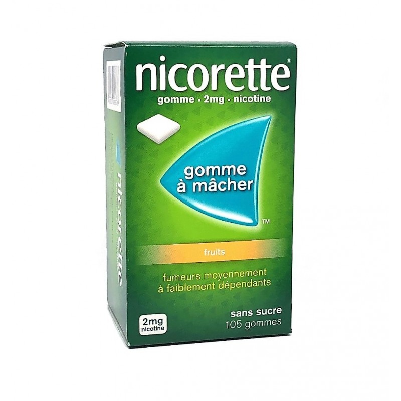  NICORETTE 2MG FRUITS 105GOMMES نيكوريت 2مجم 105فواكه